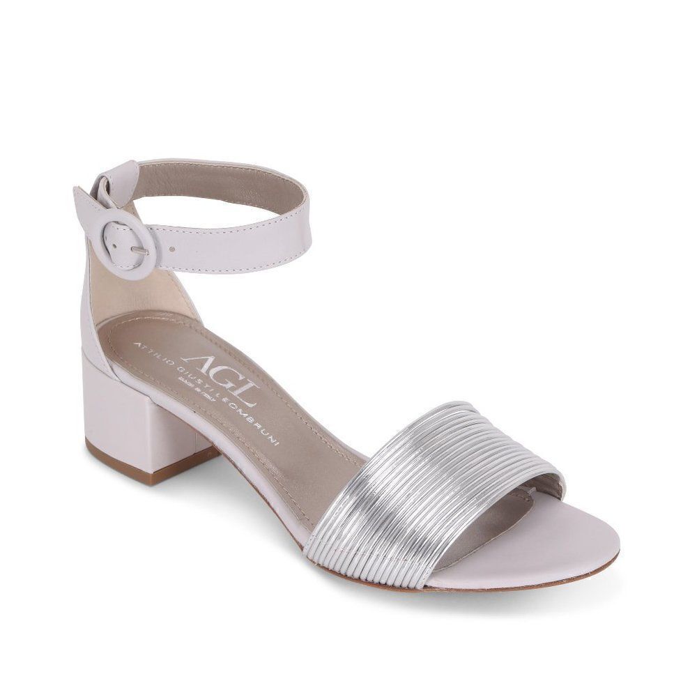AGL Silver Block Heel Sandals
